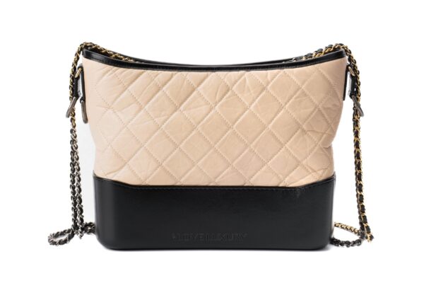 chanel gabrielle large beige and black