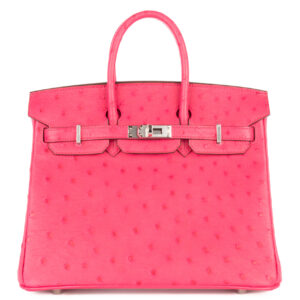 hermès birkin 25 rose tyrien ostrich palladium hardware