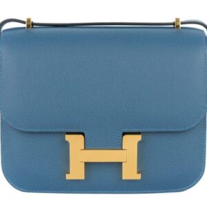 hermès constance 18 bleu thalassa epsom gold hardware