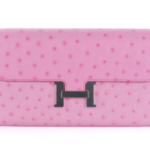 hermès constance to go bubblegum pink ostrich palladium hardware