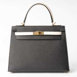 hermès kelly 25 craie/noir epsom hss