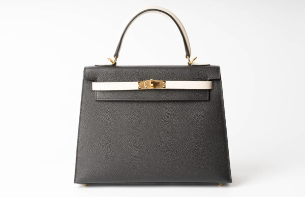 hermès kelly 25 craie/noir epsom hss