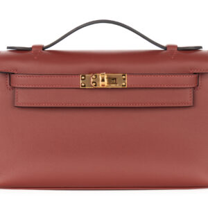 hermès kelly pochette rouge h swift gold hardware