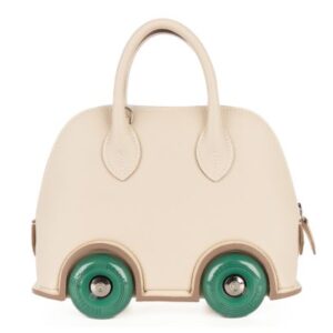 hermès mini bolide on wheels craie / vert vertigo epsom palladium hardware