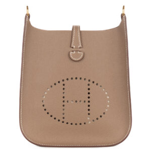 hermès mini evelyne etoupe epsom gold hardware