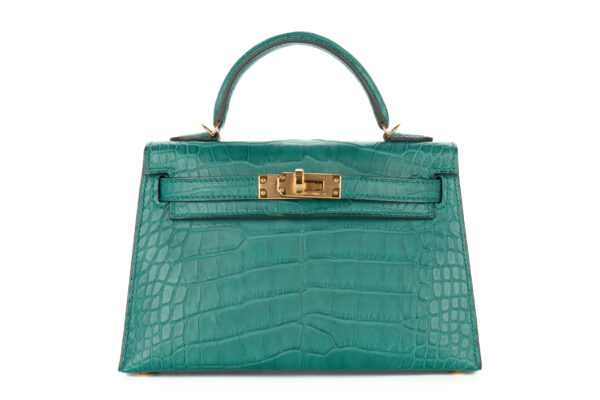 hermès mini kelly malachite matte alligator gold hardware