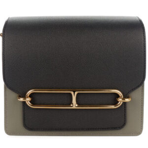 hermès roulis mini bi colour noir/ gris meyer evercolor gold hardware