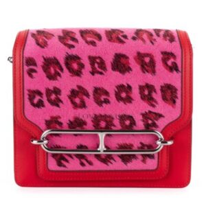 hermès roulis mini laurice 18 leapard red swift palladium hardware