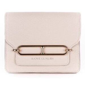 hermès roulis slim wallet craie rose gold hardware