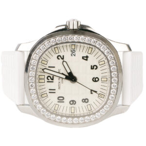 patek philippe aquanaut 5067a 011 white dial diamond bezel steel rubber bracelet steel