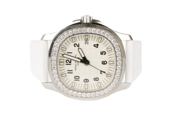 patek philippe aquanaut 5067a 011 white dial diamond bezel steel rubber bracelet steel