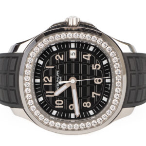 patek philippe aquanaut luce steel black dial diamond bezel black rubber bracelet – 5267/200a 001